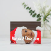 Carte Postale Joyeux Noël moderne vacances photo de famille (Debout devant)