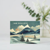 Carte Postale Joyeux Noël. Motif décodeur moderne (Debout devant)