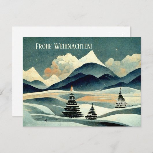 Carte Postale Joyeux Noël. Motif décodeur moderne (Devant / Derrière)