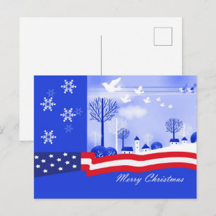 Carte Postale Joyeux Noël. Noël patriotique