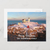 Carte Postale Joyeux Noël Nom de famille Nubble Lighthouse (Devant / Derrière)