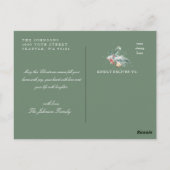 Carte Postale Joyeux Noël Oiseau d'hiver Cardinal Poinsettia (Dos)