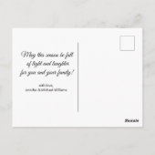 Carte Postale joyeux noël or vert 3 photo collage couple (Dos)