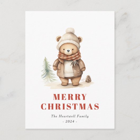 Carte postale Joyeux Noël Ours Brown (Devant)