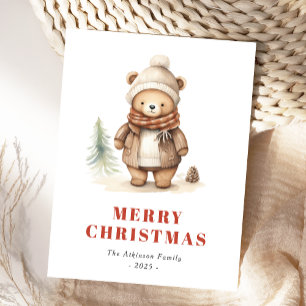 Carte postale Joyeux Noël Ours Brown