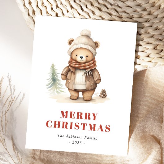 Carte postale Joyeux Noël Ours Brown