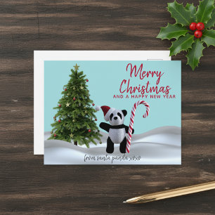 Carte postale Joyeux Noël Panda Holiday