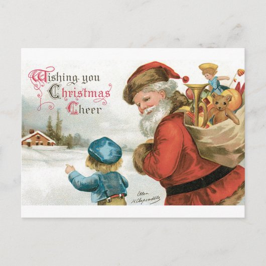 Carte Postale Joyeux Noël par Ellen Clapsaddle (Devant)