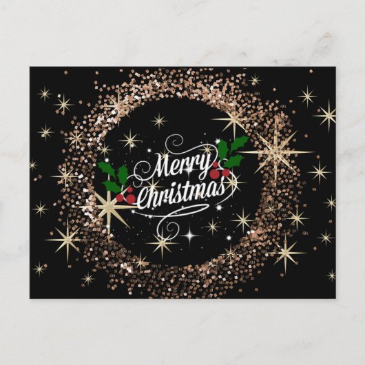 Carte Postale Joyeux Noël parties scintillant et brillance, conc (Devant)