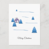 Carte Postale Joyeux Noël - Paysage enneigé (Devant)