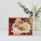 Carte Postale Joyeux Noël Père Noël biscuit poste-croisement (Debout devant)