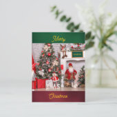 Carte Postale Joyeux Noël Père Noël Décorations (Debout devant)