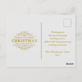 Carte Postale Joyeux Noël Père Noël, Sleigh, Reindeer, Snowflake (Dos)