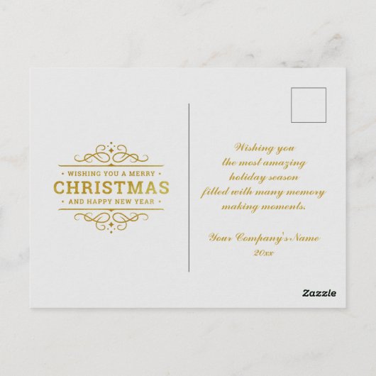 Carte Postale Joyeux Noël Père Noël, Sleigh, Reindeer, Snowflake (Dos)