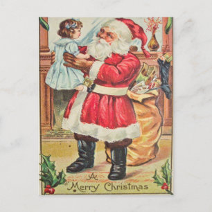 Carte postale Joyeux Noël Père Noël vintage