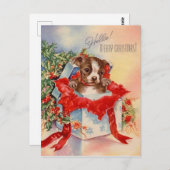 Carte Postale Joyeux Noël petit chien (Devant / Derrière)