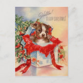 Carte Postale Joyeux Noël petit chien (Devant)