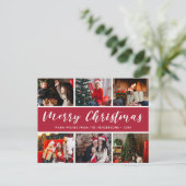 Carte Postale Joyeux Noël Photo Collage Calligraphie (Debout devant)