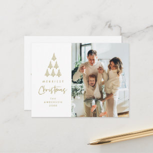Carte Postale Joyeux Noël, photo de famille au pied du sapin de