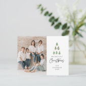 Carte Postale Joyeux Noël, photo de famille au pied du sapin de (Debout devant)