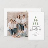 Carte Postale Joyeux Noël, photo de famille au pied du sapin de (Devant / Derrière)