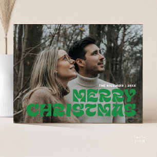 Carte Postale Joyeux Noël Photo de Famille, Élégant Chic et Styl