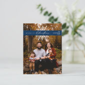 Carte Postale Joyeux Noël Photo de famille, Flocons de neige (Debout devant)