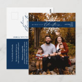 Carte Postale Joyeux Noël Photo de famille, Flocons de neige (Devant / Derrière)