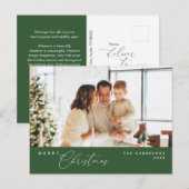Carte Postale Joyeux Noël Photo de famille, Forest Green (Devant / Derrière)