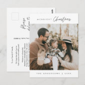 Carte Postale Joyeux Noël Photo de Famille Heureuse (Devant / Derrière)