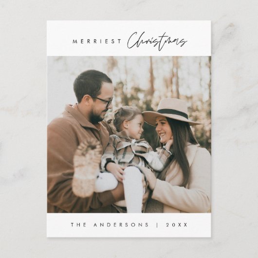 Carte Postale Joyeux Noël Photo de Famille Heureuse (Devant)