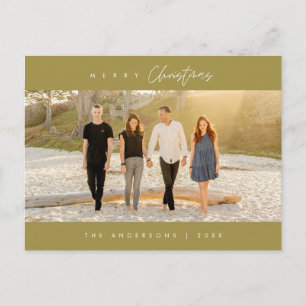 Carte Postale Joyeux Noël, Photo de famille, Minimaliste moderne