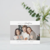 Carte Postale Joyeux Noël Photo de famille, Moderne Minimaliste (Debout devant)