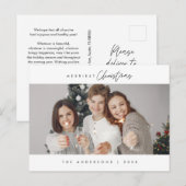 Carte Postale Joyeux Noël Photo de famille, Moderne Minimaliste (Devant / Derrière)