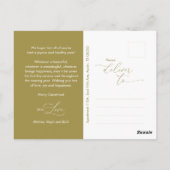 Carte Postale Joyeux Noël Photo de famille, Or élégant (Dos)