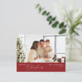 Carte Postale Joyeux Noël Photo de famille, Rouge foncé (Debout devant)