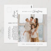 Carte Postale Joyeux Noël, Photo de famille, Salutation de saiso (Devant / Derrière)