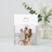 Carte Postale Joyeux Noël, Photo de famille, Script contemporain (Debout devant)