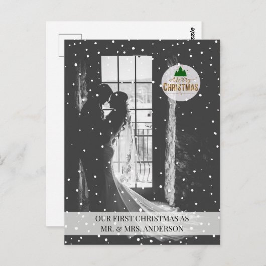 Carte Postale "Joyeux Noël !" Photo Karte Schneeflocken (Devant / Derrière)