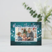 Carte Postale Joyeux Noël Photos en Bois Rustique (Debout devant)