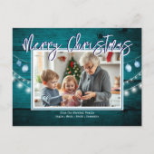 Carte Postale Joyeux Noël Photos en Bois Rustique (Devant)