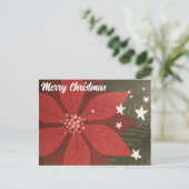 Carte postale Joyeux Noël - Poinsettia & Stars (Debout devant)