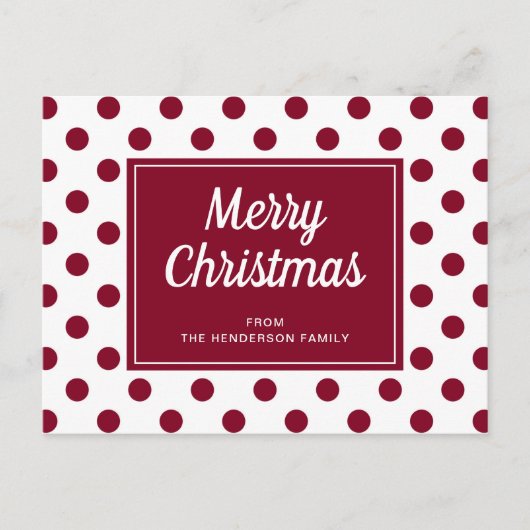Carte Postale Joyeux Noël points rouges Bourgogne (Devant)