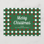 Carte Postale Joyeux Noël pois verts (Devant)