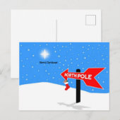 Carte Postale Joyeux Noël Pôle Nord (Devant / Derrière)