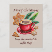 Carte Postale Joyeux Noël Pôle Nord Café Shop (Devant)
