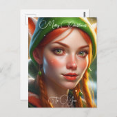 Carte Postale Joyeux Noël Pour Vous | Elfe mignon (Devant / Derrière)