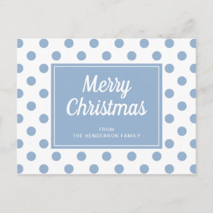 Carte Postale Joyeux Noël Poussière Bleu Points