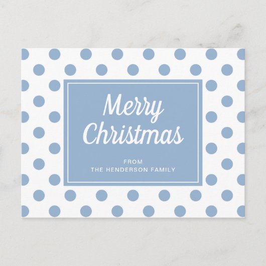Carte Postale Joyeux Noël Poussière Bleu Points (Devant)