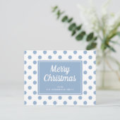 Carte Postale Joyeux Noël Poussière Bleu Points (Debout devant)